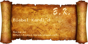 Biebel Karád névjegykártya